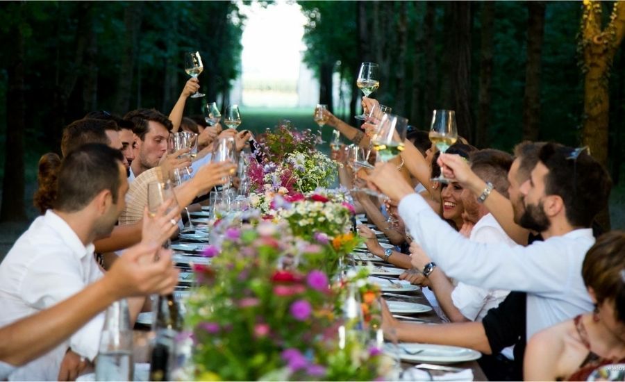 guests making a toast