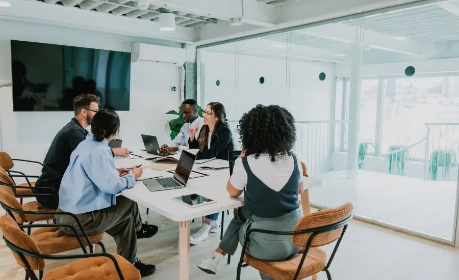 office meeting room with colleagues